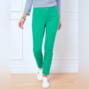 NWT Talbots Heritage Slim Ankle Green Denim Jeans Sz 10